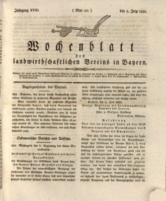 Wochenblatt des Landwirtschaftlichen Vereins in Bayern Dienstag 8. Juli 1828