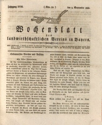 Wochenblatt des Landwirtschaftlichen Vereins in Bayern Dienstag 9. September 1828