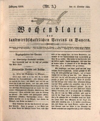 Wochenblatt des Landwirtschaftlichen Vereins in Bayern Dienstag 16. Oktober 1832