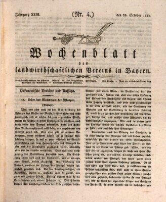 Wochenblatt des Landwirtschaftlichen Vereins in Bayern Dienstag 23. Oktober 1832