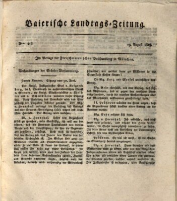 Baierische Landtags-Zeitung Freitag 13. August 1819