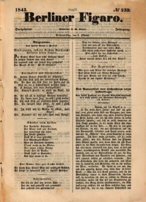 Der Berliner Figaro Donnerstag 5. Oktober 1843