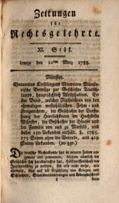 Zeitungen für Rechtsgelehrte Dienstag 11. März 1788