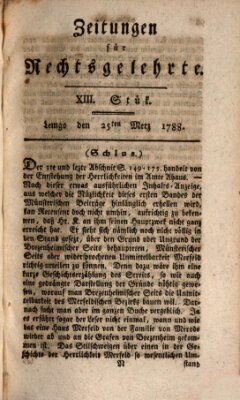 Zeitungen für Rechtsgelehrte Dienstag 25. März 1788