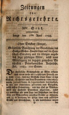 Zeitungen für Rechtsgelehrte Dienstag 1. April 1788
