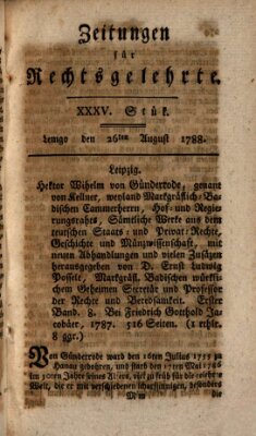 Zeitungen für Rechtsgelehrte Dienstag 26. August 1788