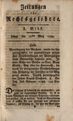 Zeitungen für Rechtsgelehrte Dienstag 10. März 1789