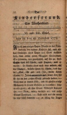 Der Kinderfreund Montag 23. Oktober 1775