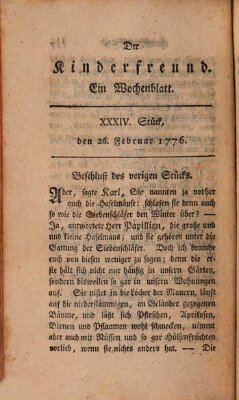 Der Kinderfreund Montag 26. Februar 1776