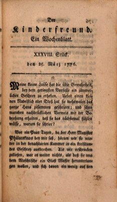 Der Kinderfreund Montag 25. März 1776