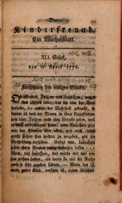 Der Kinderfreund Montag 15. April 1776