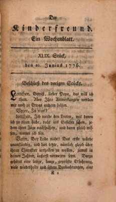 Der Kinderfreund Montag 10. Juni 1776