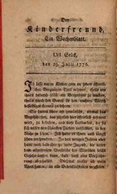 Der Kinderfreund Montag 29. Juli 1776