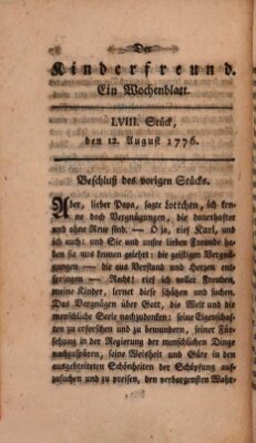 Der Kinderfreund Montag 12. August 1776