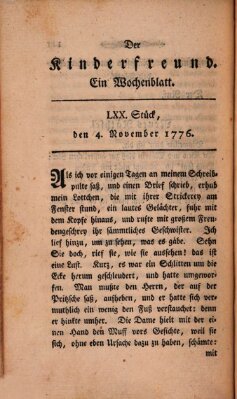 Der Kinderfreund Montag 4. November 1776