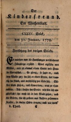 Der Kinderfreund Samstag 31. Januar 1778