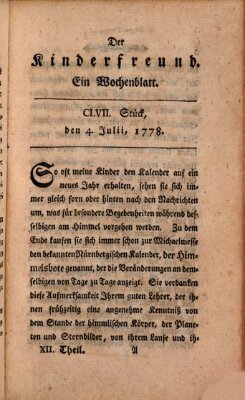 Der Kinderfreund Samstag 4. Juli 1778