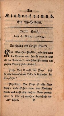 Der Kinderfreund Samstag 6. März 1779