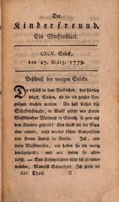 Der Kinderfreund Samstag 27. März 1779