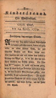 Der Kinderfreund Samstag 24. April 1779