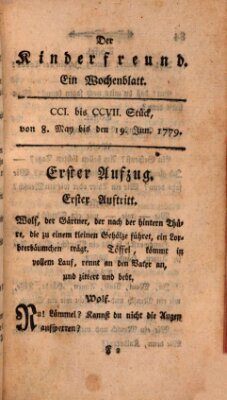 Der Kinderfreund Samstag 8. Mai 1779