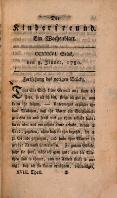 Der Kinderfreund Samstag 8. Januar 1780