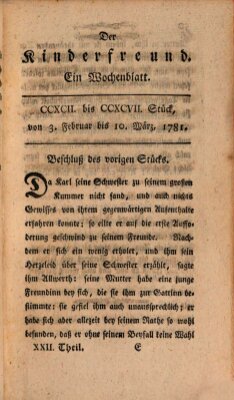 Der Kinderfreund Samstag 3. Februar 1781