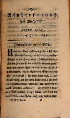 Der Kinderfreund Samstag 14. Juli 1781