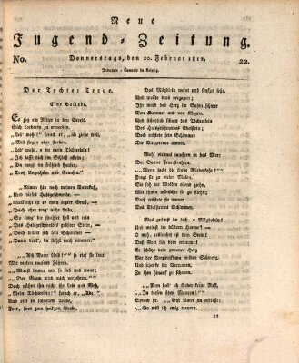 Neue Jugendzeitung (Bildungsblätter oder Zeitung für die Jugend) Donnerstag 20. Februar 1812