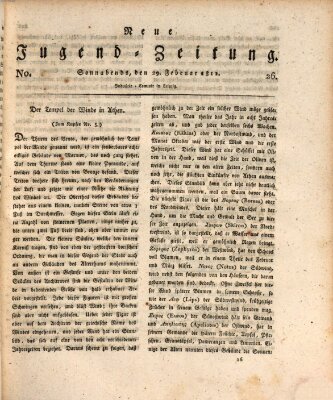 Neue Jugendzeitung (Bildungsblätter oder Zeitung für die Jugend) Samstag 29. Februar 1812