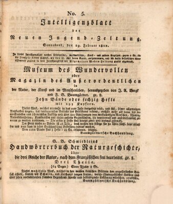 Neue Jugendzeitung (Bildungsblätter oder Zeitung für die Jugend) Samstag 29. Februar 1812