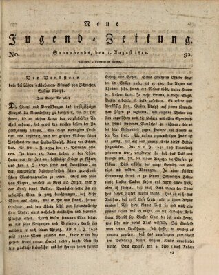 Neue Jugendzeitung (Bildungsblätter oder Zeitung für die Jugend) Samstag 1. August 1812