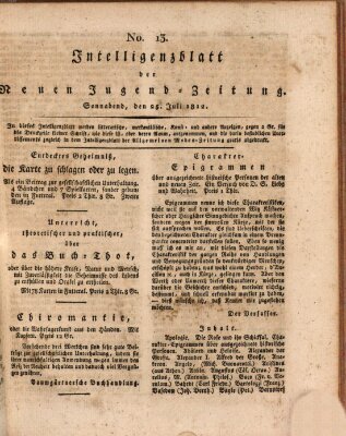 Neue Jugendzeitung (Bildungsblätter oder Zeitung für die Jugend) Samstag 25. Juli 1812