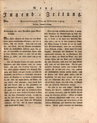 Neue Jugendzeitung (Bildungsblätter oder Zeitung für die Jugend) Donnerstag 18. Februar 1813