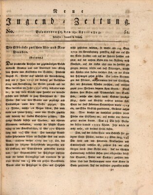 Neue Jugendzeitung (Bildungsblätter oder Zeitung für die Jugend) Donnerstag 29. April 1813