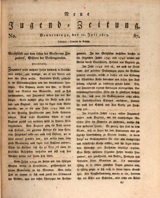 Neue Jugendzeitung (Bildungsblätter oder Zeitung für die Jugend) Donnerstag 22. Juli 1813