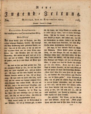 Neue Jugendzeitung (Bildungsblätter oder Zeitung für die Jugend) Montag 27. September 1813