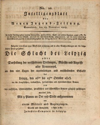 Neue Jugendzeitung (Bildungsblätter oder Zeitung für die Jugend) Samstag 13. November 1813