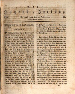 Neue Jugendzeitung (Bildungsblätter oder Zeitung für die Jugend) Samstag 15. Juli 1815