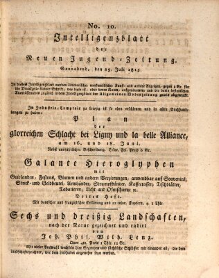 Neue Jugendzeitung (Bildungsblätter oder Zeitung für die Jugend) Samstag 29. Juli 1815