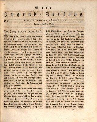 Neue Jugendzeitung (Bildungsblätter oder Zeitung für die Jugend) Donnerstag 3. August 1815