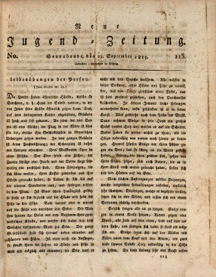 Neue Jugendzeitung (Bildungsblätter oder Zeitung für die Jugend) Samstag 23. September 1815