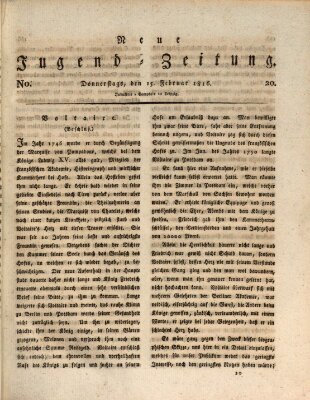 Neue Jugendzeitung (Bildungsblätter oder Zeitung für die Jugend) Donnerstag 15. Februar 1816