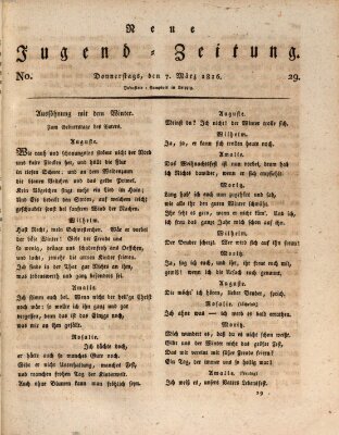 Neue Jugendzeitung (Bildungsblätter oder Zeitung für die Jugend) Donnerstag 7. März 1816