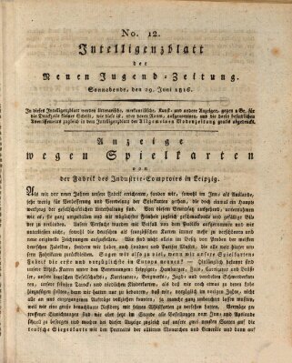 Neue Jugendzeitung (Bildungsblätter oder Zeitung für die Jugend) Samstag 29. Juni 1816