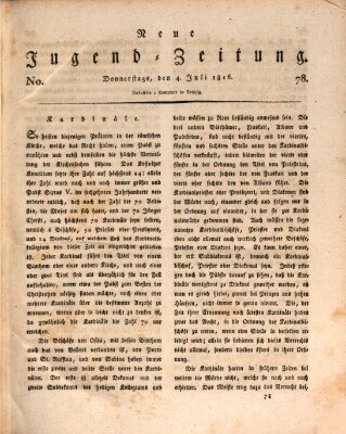 Neue Jugendzeitung (Bildungsblätter oder Zeitung für die Jugend) Donnerstag 4. Juli 1816