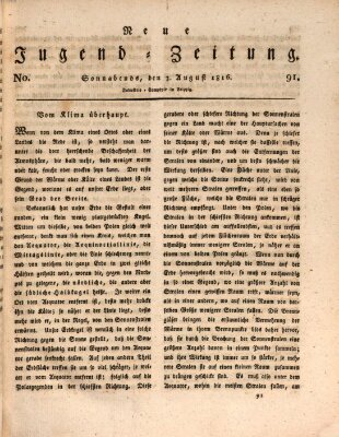 Neue Jugendzeitung (Bildungsblätter oder Zeitung für die Jugend) Samstag 3. August 1816