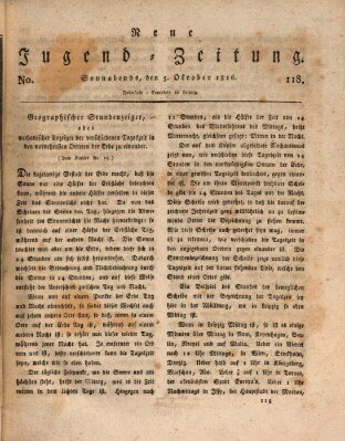 Neue Jugendzeitung (Bildungsblätter oder Zeitung für die Jugend) Samstag 5. Oktober 1816