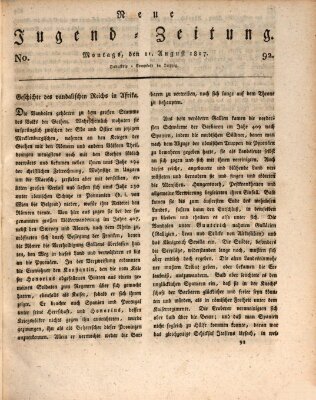 Neue Jugendzeitung (Bildungsblätter oder Zeitung für die Jugend) Montag 11. August 1817