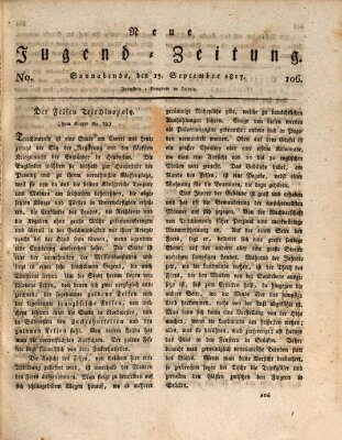 Neue Jugendzeitung (Bildungsblätter oder Zeitung für die Jugend) Samstag 13. September 1817